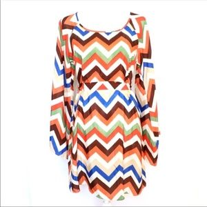 Umgee USA Zig Zag Stripe Dress Small